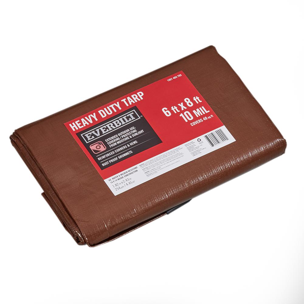 Everbilt 6 ft. x 8 ft. Heavy Duty Brown/Silver TarpPYHD0608 The Home