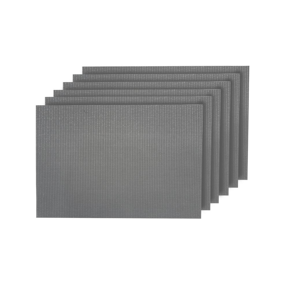 Dainty Home Natural Shimmer Silver Woven Textilene Reversible Square