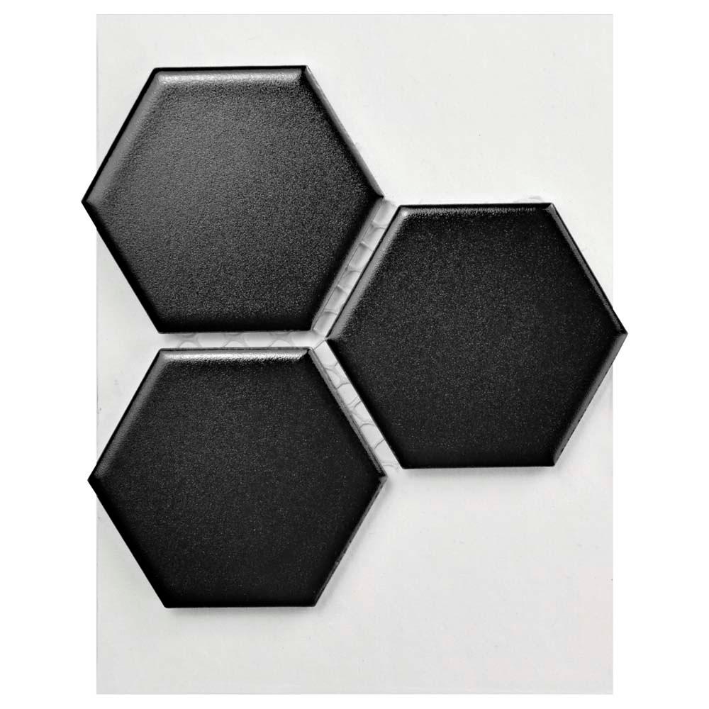 Metro Hex 2 In Matte Black Porcelain Mosaic Tile 3 X 4 Sample