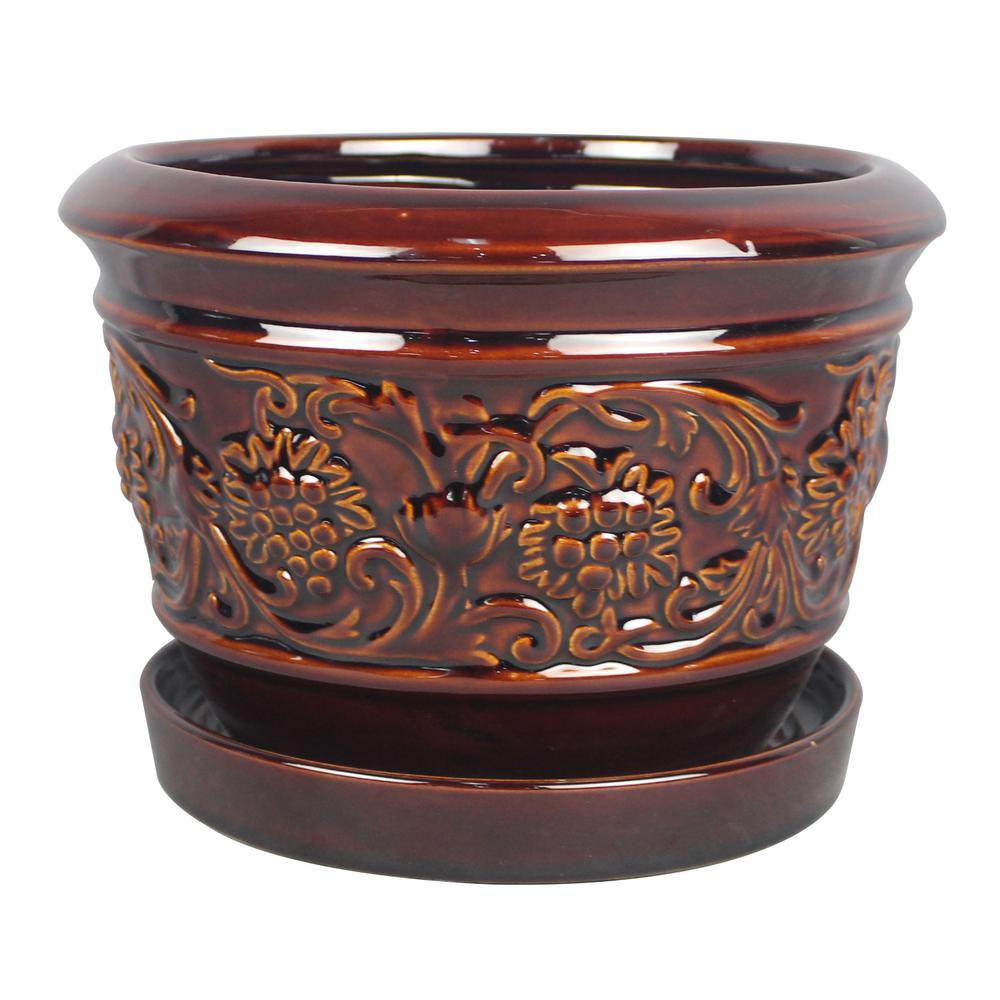 Lee�s Pottery Trendspot 10 in. Dia. Rustic Damask Planter