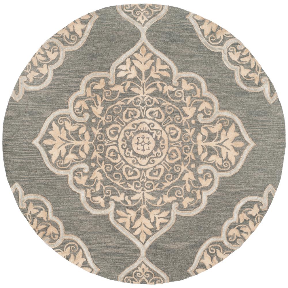 Safavieh Dip Dye Slate Beige 7 Ft X Round Area Rug