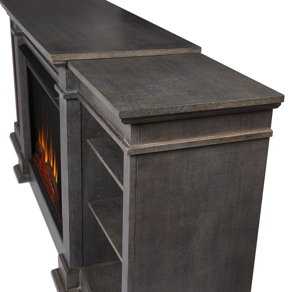 Real Flame Eliot Grand 81 In Electric Fireplace Tv Stand Entertainment Center Antique Gray
