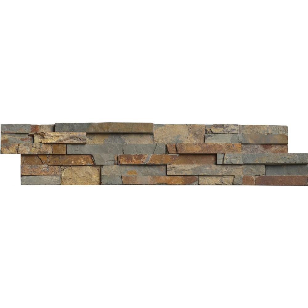 MS International Gold Rush Ledger Panel 6 in. x 24 in. Natural Slate