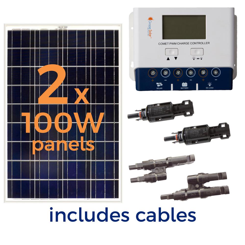 Solar Panel Kits Renewable Energy The Home Depot 200 Watt Off Grid Solar Panel Kit