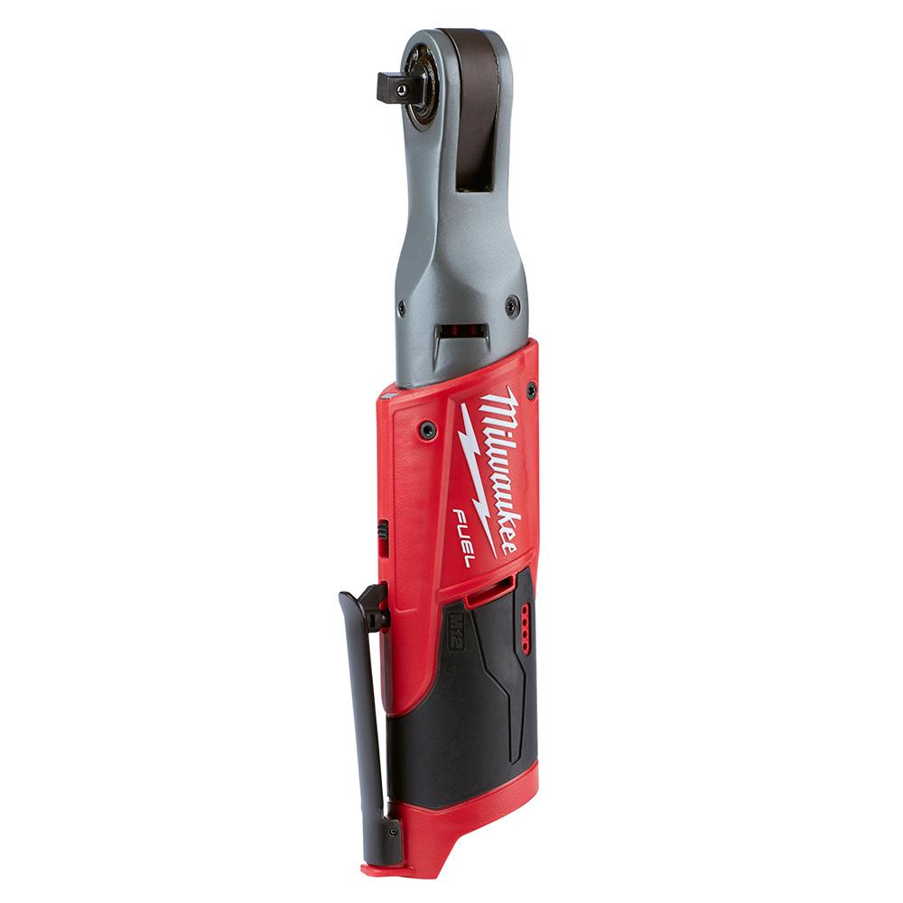 Milwaukee M12 Fuel 12 Volt Lithium Ion Brushless Cordless 3 8 In Ratchet Tool Only 2557 20 The Home Depot