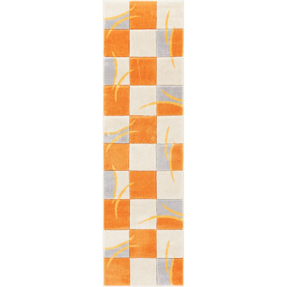 Well Woven Ruby Joy 2 Ft X 7 Modern Orange Runner Rug