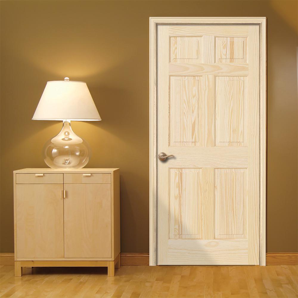 Jeld Wen 24 In X 80 In Pine Unfinished Right Hand 6 Panel Solid