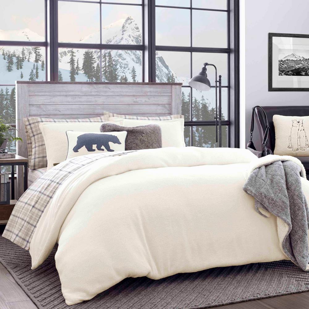 Eddie Bauer Cloud Peak 3Piece Beige Solid King Duvet Cover Set