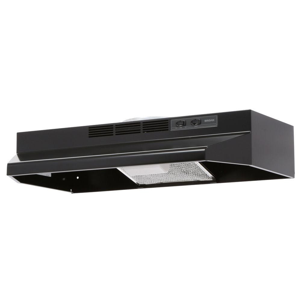 Broan Nutone F40000 Series 30 In Convertible Under Cabinet Range Hood With Light In Black F403023 The Home Depot