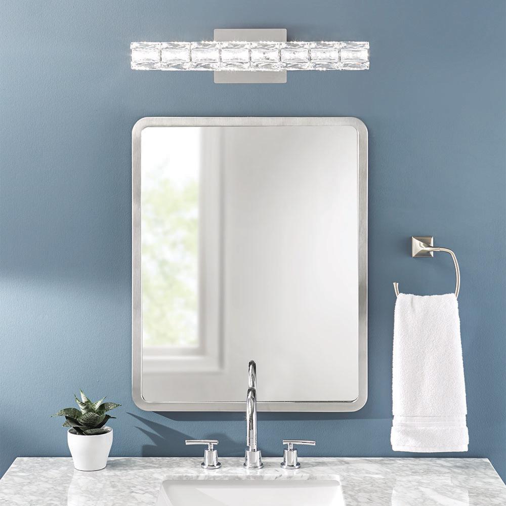 Chrome Led Crystal Vanity Light Bar, Led Bathroom Lighting Home Depot