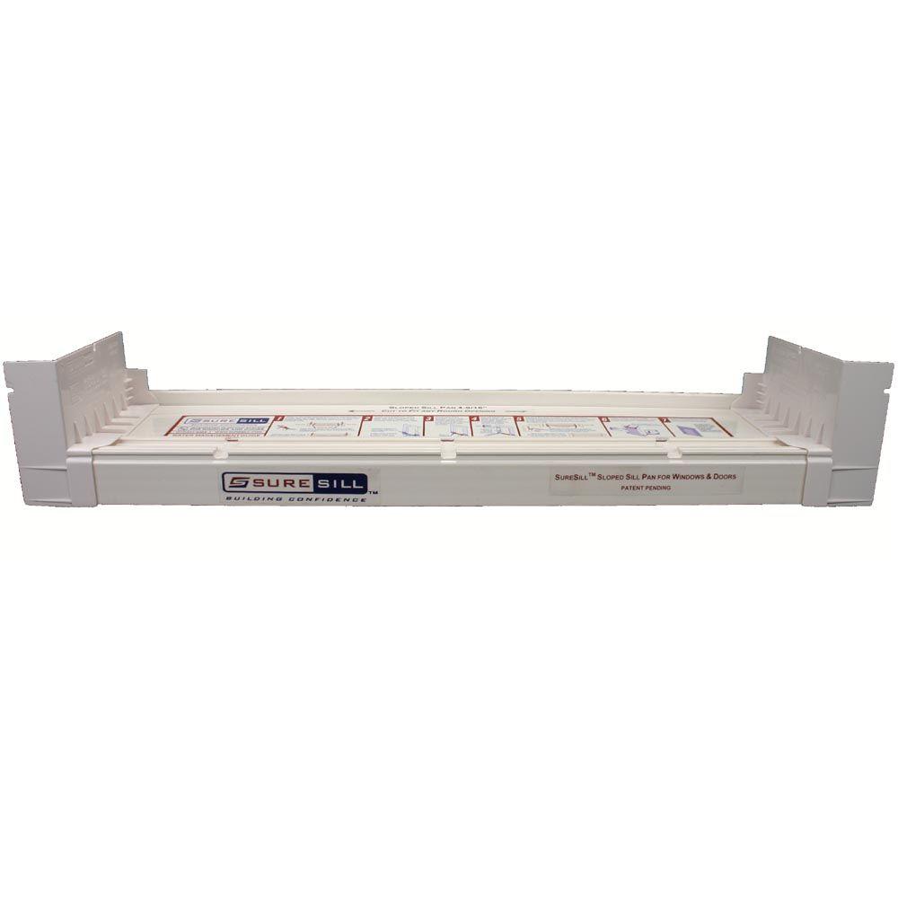 SureSill 69/16 in. x 120 in. White PVC Sloped Sill Pan