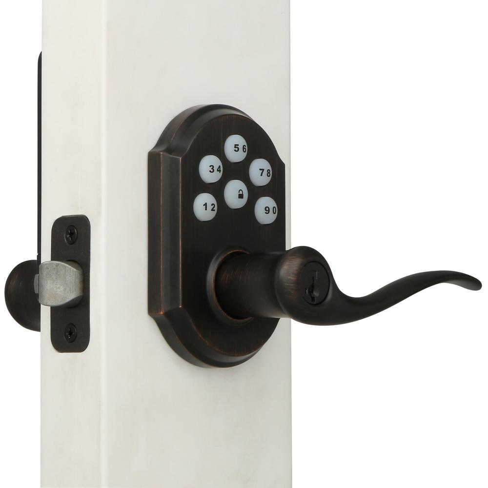 Kwikset ZWave SmartCode Bronze Electronic Tustin Door Lever