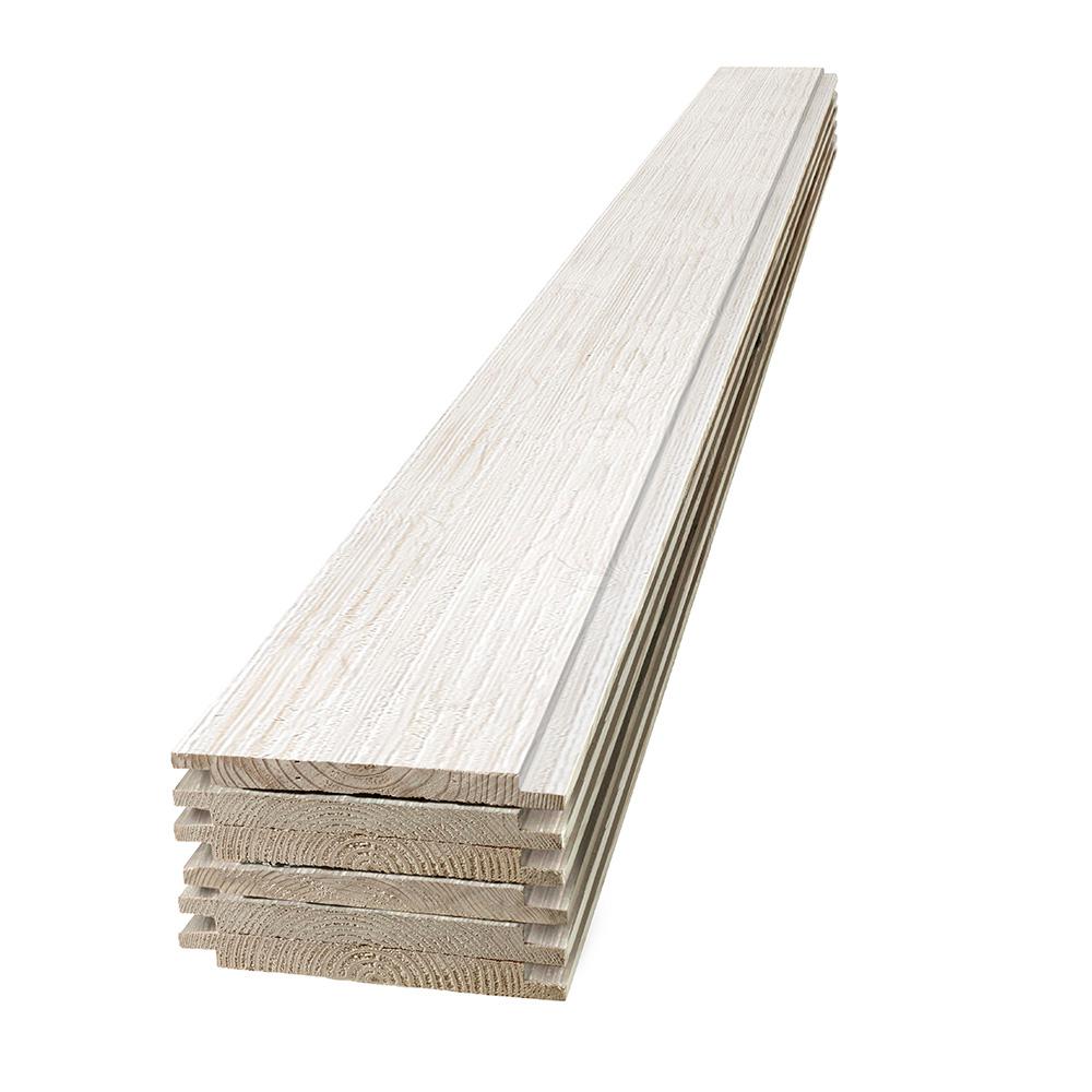 UFPEdge 1 in. x 8 in. x 4 ft. Barn Wood White Shiplap Pine Board (6