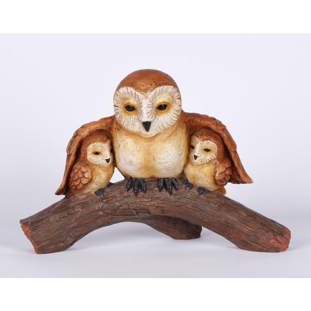 Hi-Line Gift Eagle Owl on Branch with Wings Out Statue