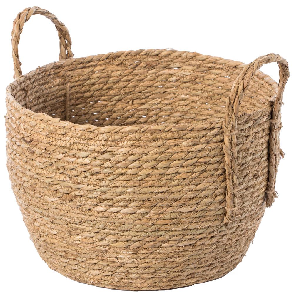 Vintiquewise Decorative Round Large Wicker Woven Rope Storage Blanket