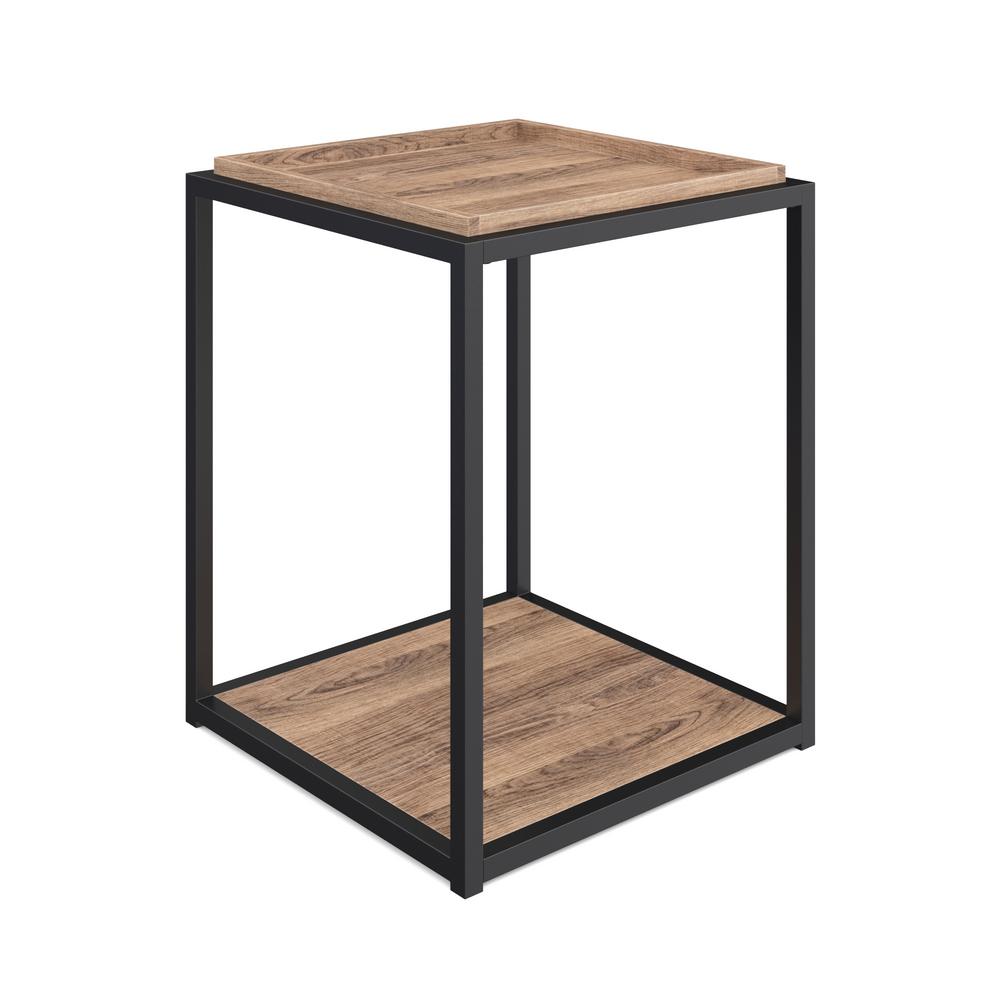 Nathan James Nash 22 in. Rustic Oak Accent End Table or Modern Side