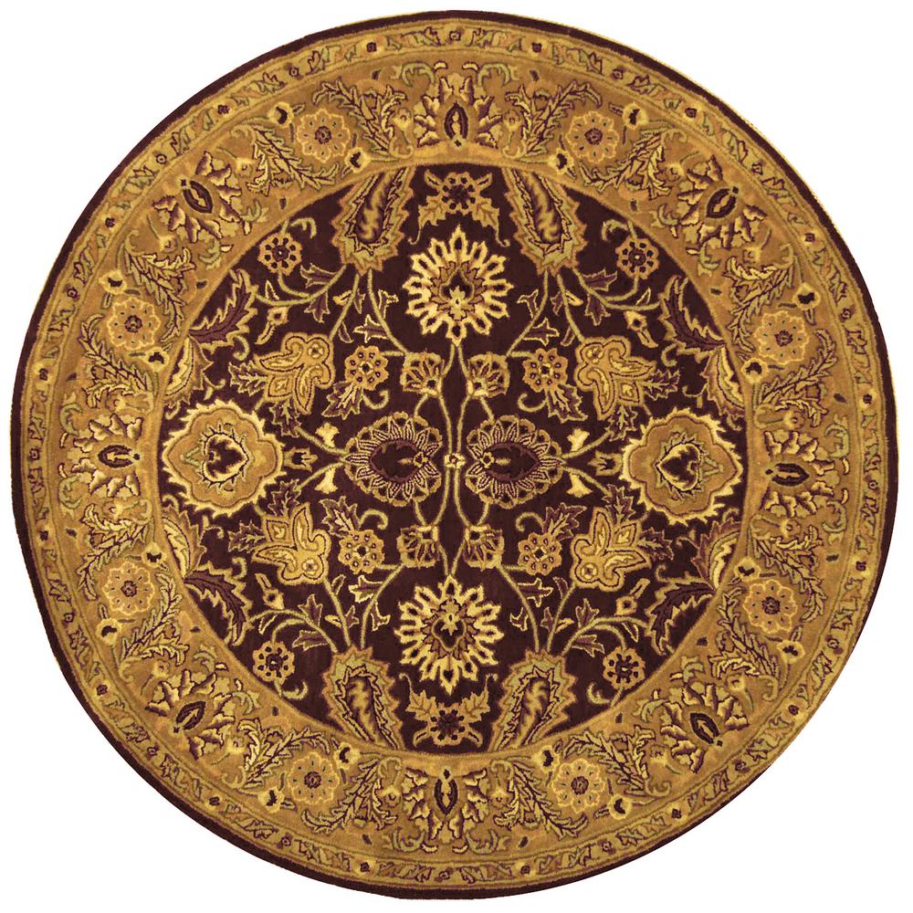 Safavieh Classic Burgundy/Gold 8 ft. x 8 ft. Round Area RugCL244A8R