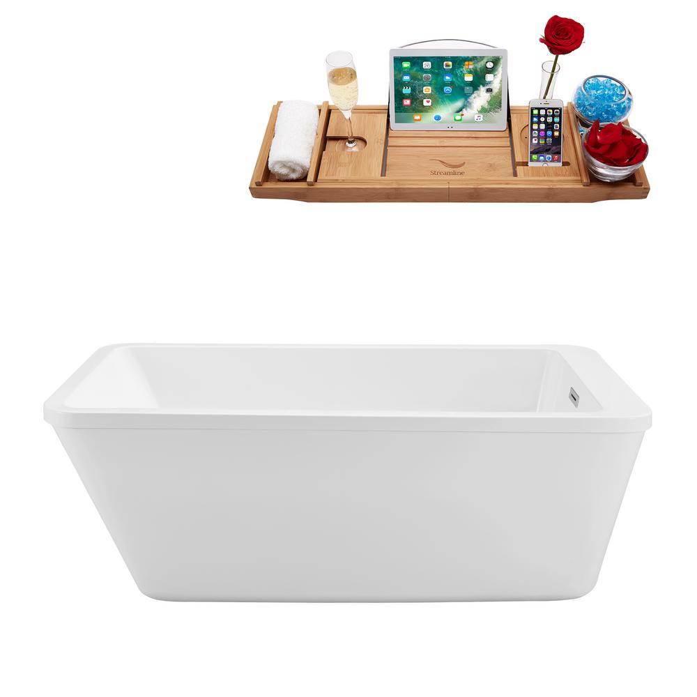 Streamline 60 In Acrylic Flatbottom Non Whirlpool Bathtub In