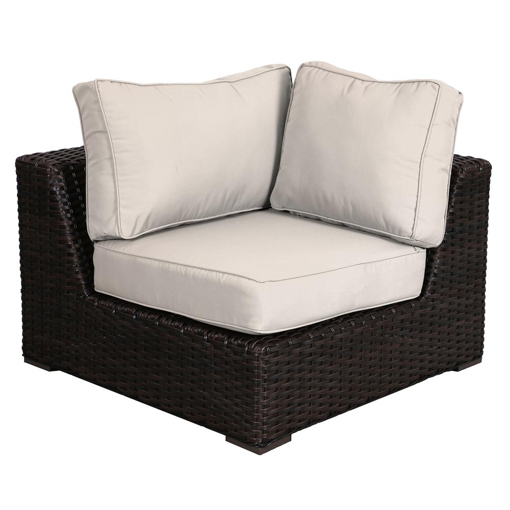 Home Decorators Collection Naples Brown All Weather Wicker Corner Naples Brown All Weather Wicker Corner