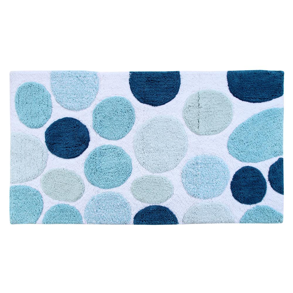 20 by 30-Inch Pebble Design Castle Hill Bath Mat with Spray Latex Backing Light Blue