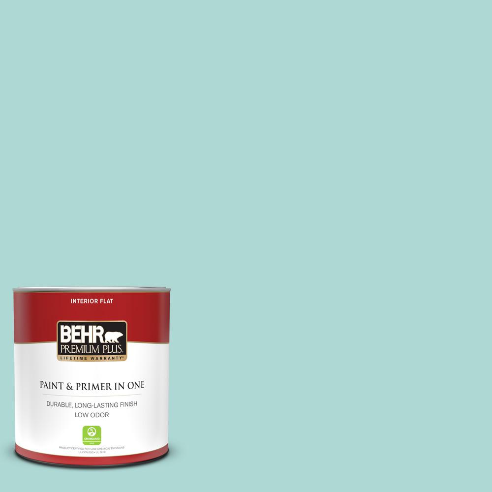 BEHR PREMIUM PLUS 1 qt. M4503 Wave Top Flat Low Odor Interior Paint