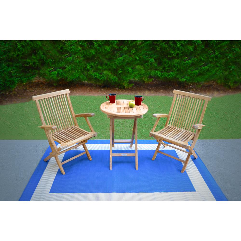 Teak Bistro Table Patio Dining Furniture The Jakarta 3 Piece Teak Outdoor Bistro Set