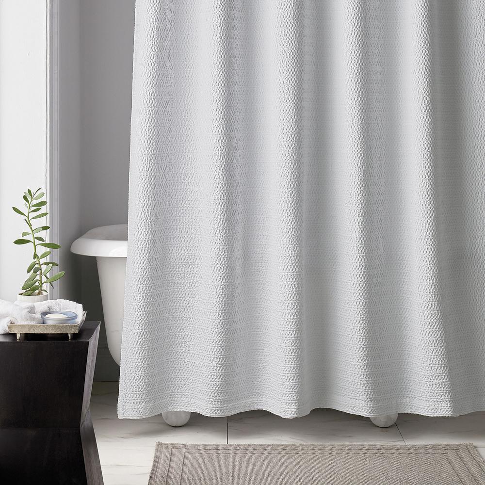 white shower curtain ruffle
