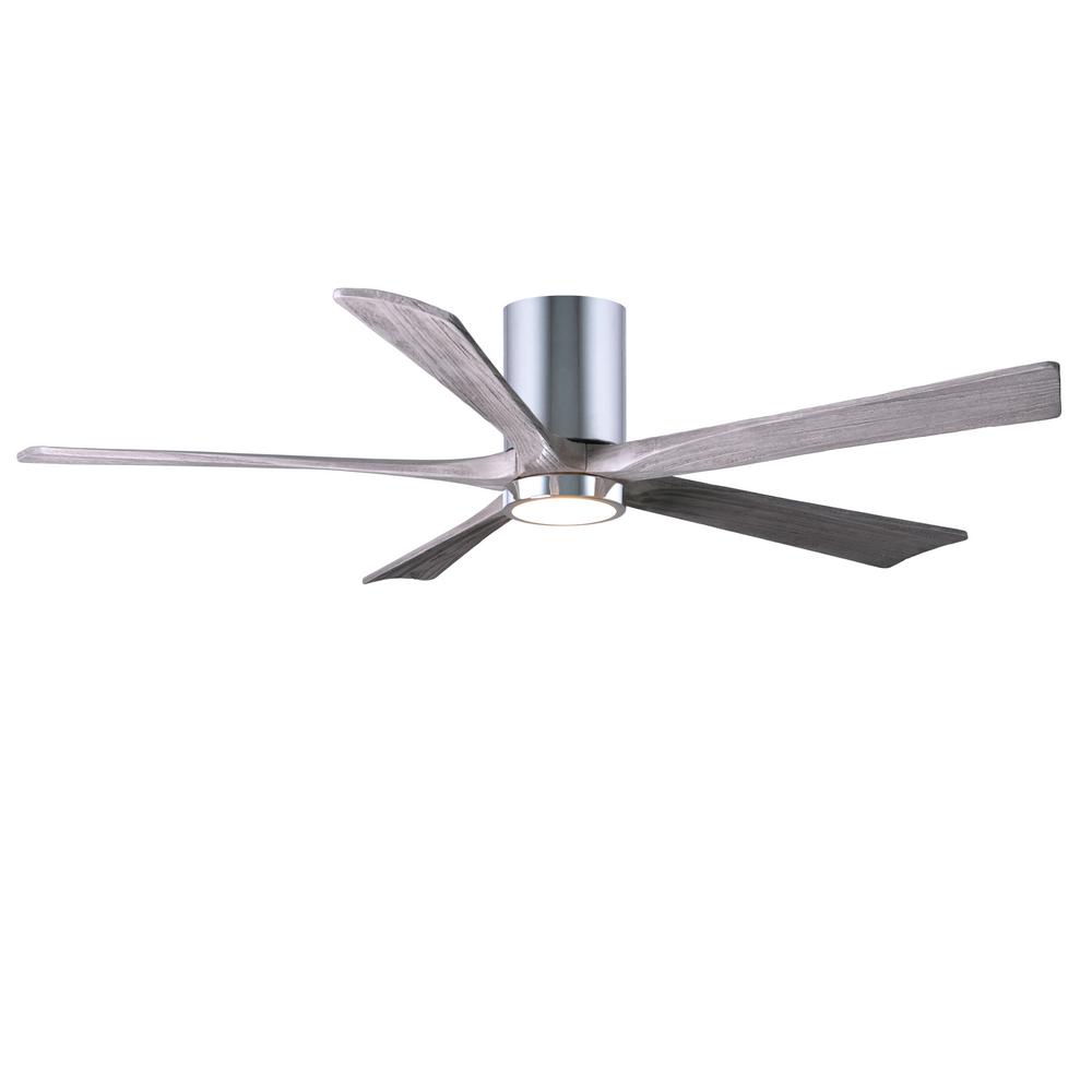 Atlas Irene 60 In Led Indoor Outdoor Damp Polished Chrome Ceiling Fan With Light With Remote Control And Wall Control