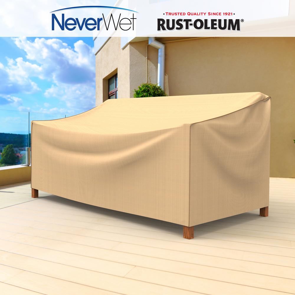 Budge Rust Oleum Neverwet Xx Large Tan Outdoor Patio Sofa Cover P3a02tnnw1 The Home Depot