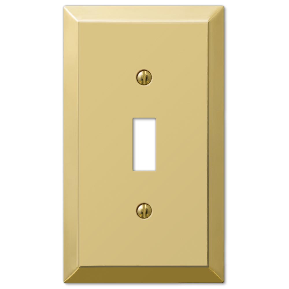 Metallic 1 Toggle Wall Plate Polished Br Steel Metallic 1 Toggle Wall Plate Polished Br Steel