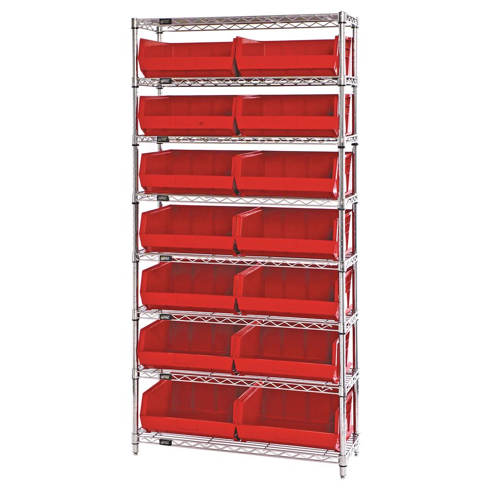 Sandusky 57 in. H x 44 in. W x 16 in. D Steel Commercial Bin Shelving