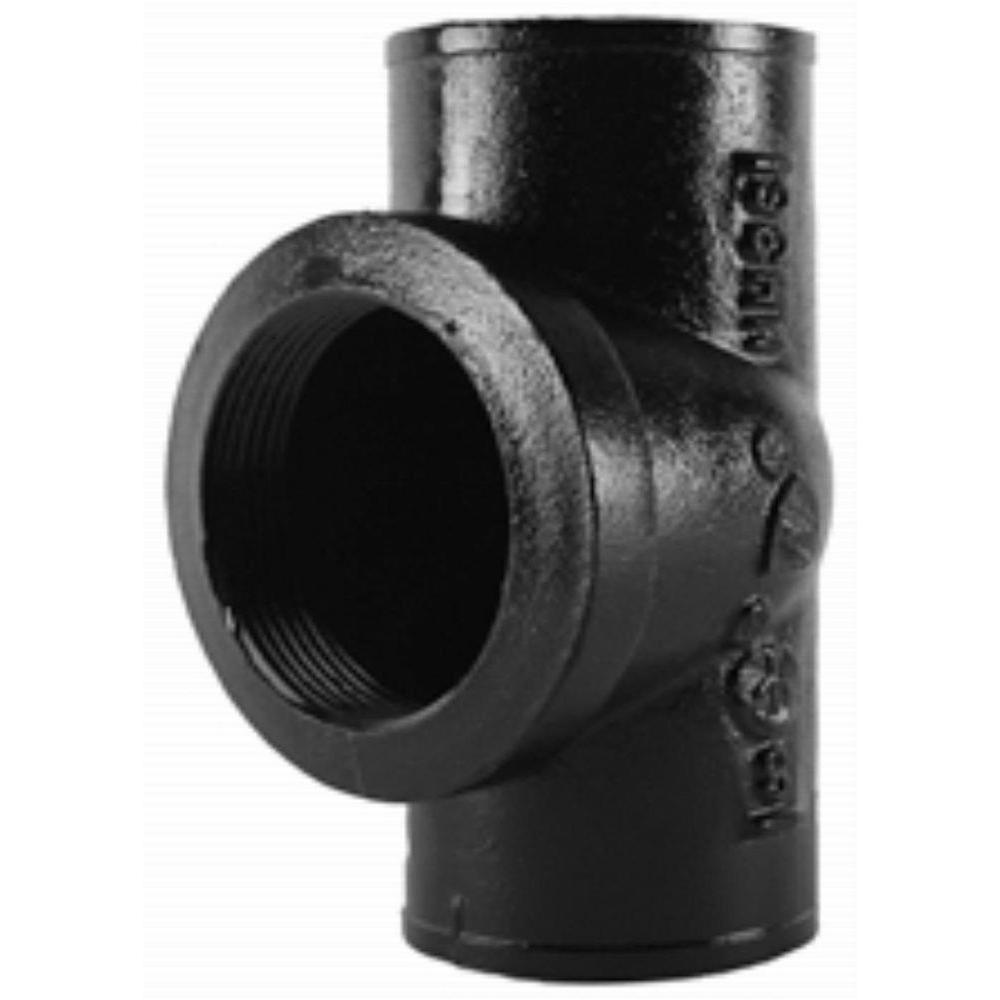 Charlotte Pipe 2 in. Cast-Iron DWV No-Hub Test Tee Less ...