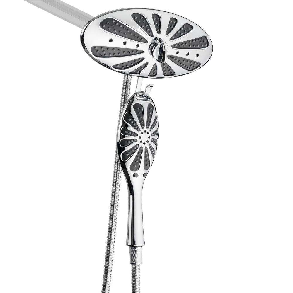 AKDY 4Spray Rainfall Jet Hand Shower and Shower Head Combo Kit with 176 Nozzles in Polished