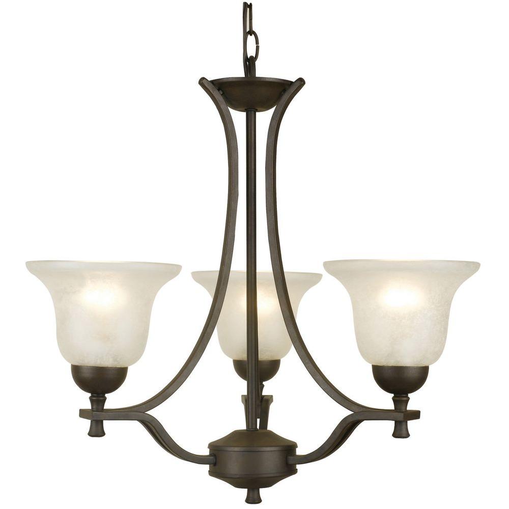 Design House Ironwood 3Light Statuary Bronze Chandelier509190 The