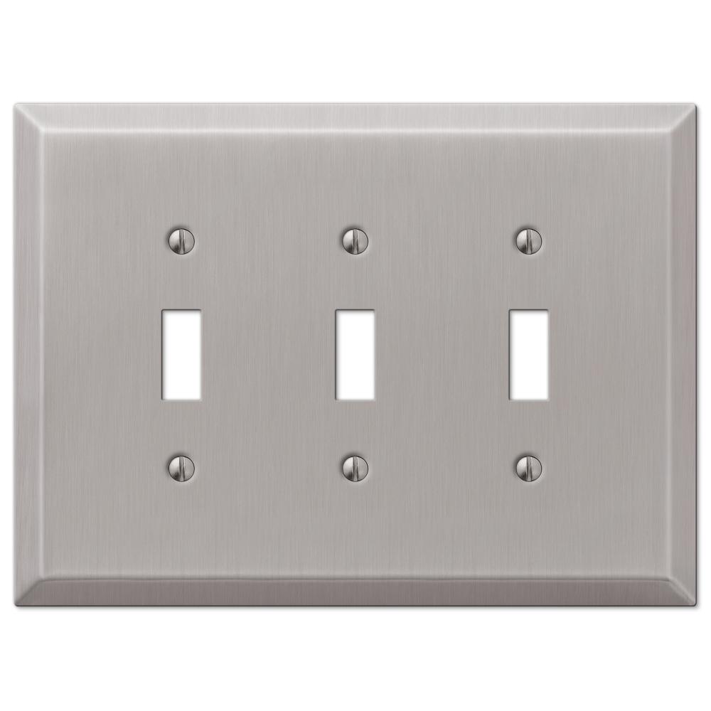 Amerelle Oversized 3Gang Toggle Wall Plate, Brushed Nickel463TTTBN The Home Depot