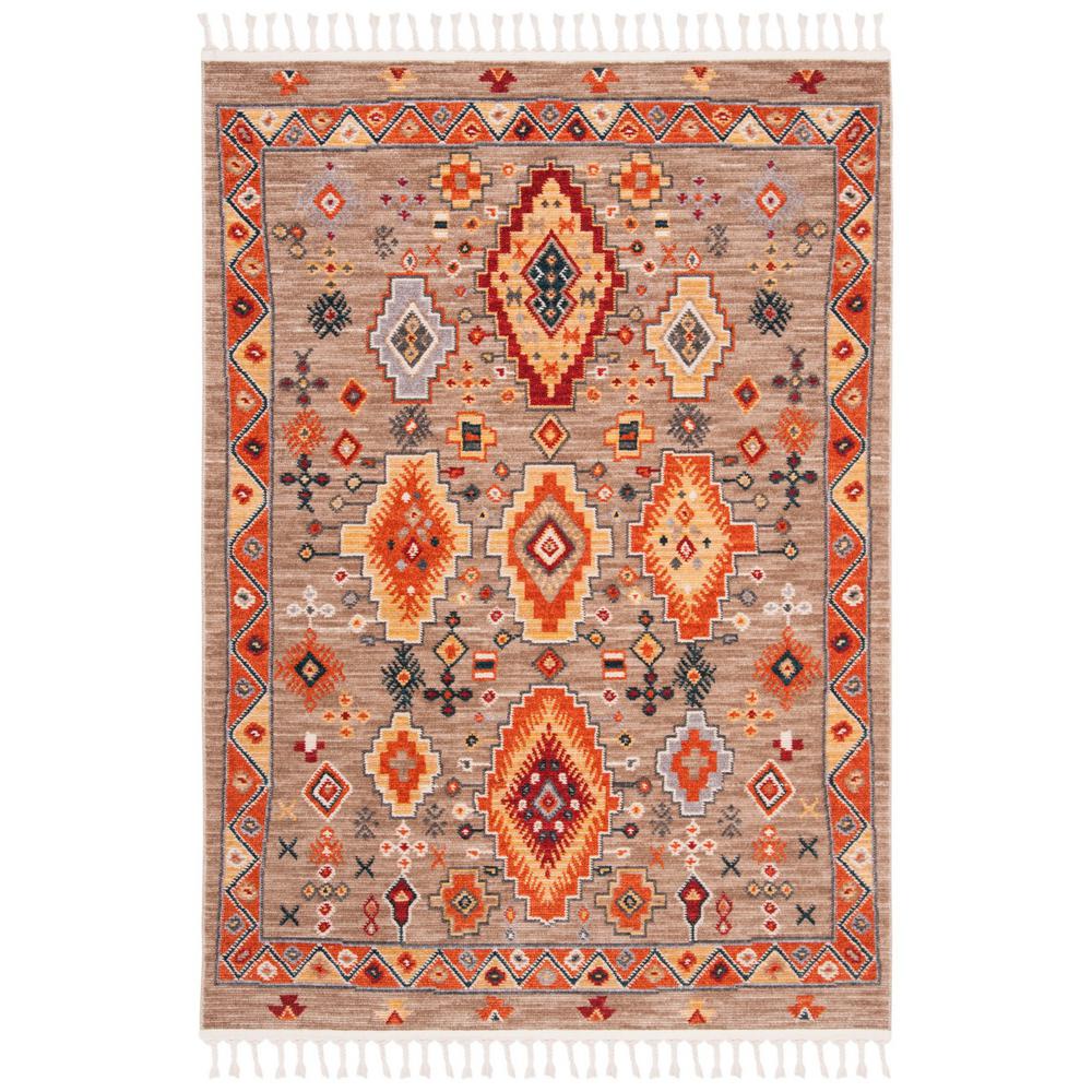 Safavieh Farmhouse Taupe/Orange 4 ft. x 5 ft. Area RugFMH848E4 The Home Depot