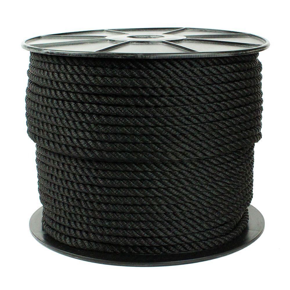 x 300 ft. Nylon Twist Rope, Black 