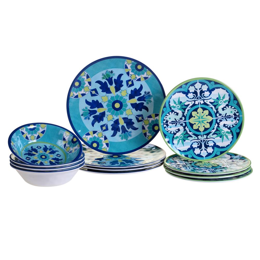 Certified International Talavera 12Piece Blue Dinnerware Set TAL12PC