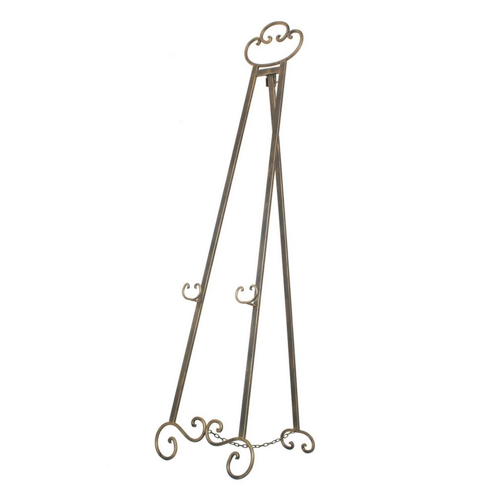 Three Hands Gold Metal Floor Easel 91127 The Home Depot
