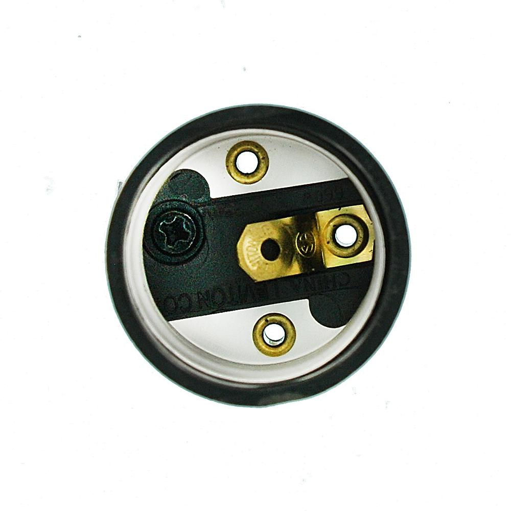 Leviton 3352-F 1-Circuit 1-Piece Keyless Lamp Holder Incandescent Medium Black 660 W
