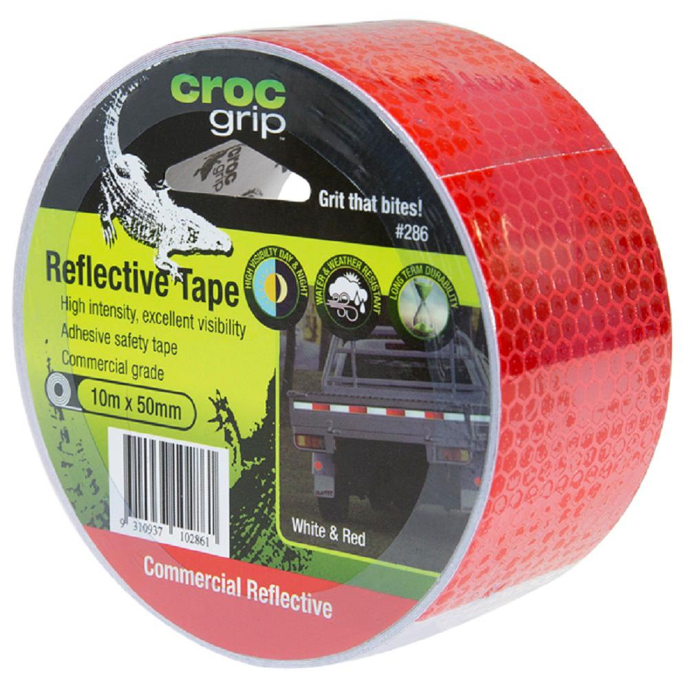 Crocgrip 10 mm x 50 mm Red and White Reflective Tape00806 The Home Depot