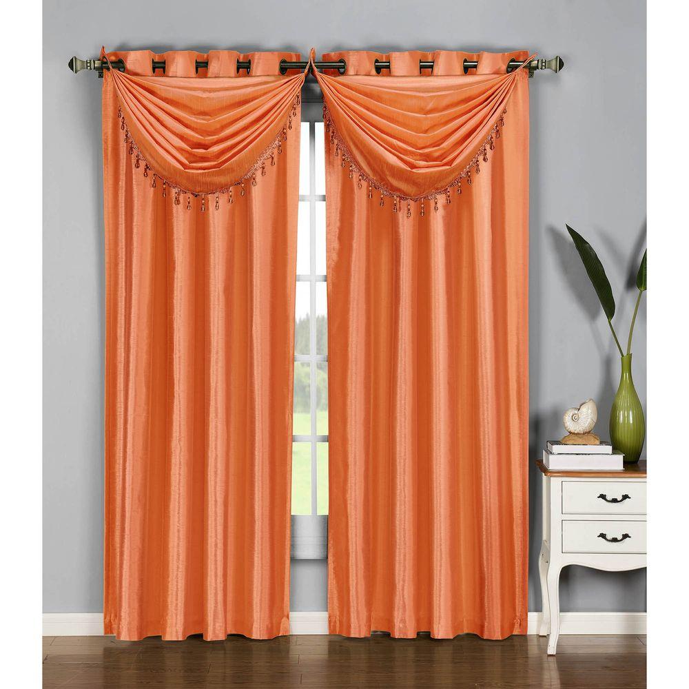 Window Elements SemiOpaque Jane Faux Silk 54 in. W x 95 in. L Grommet