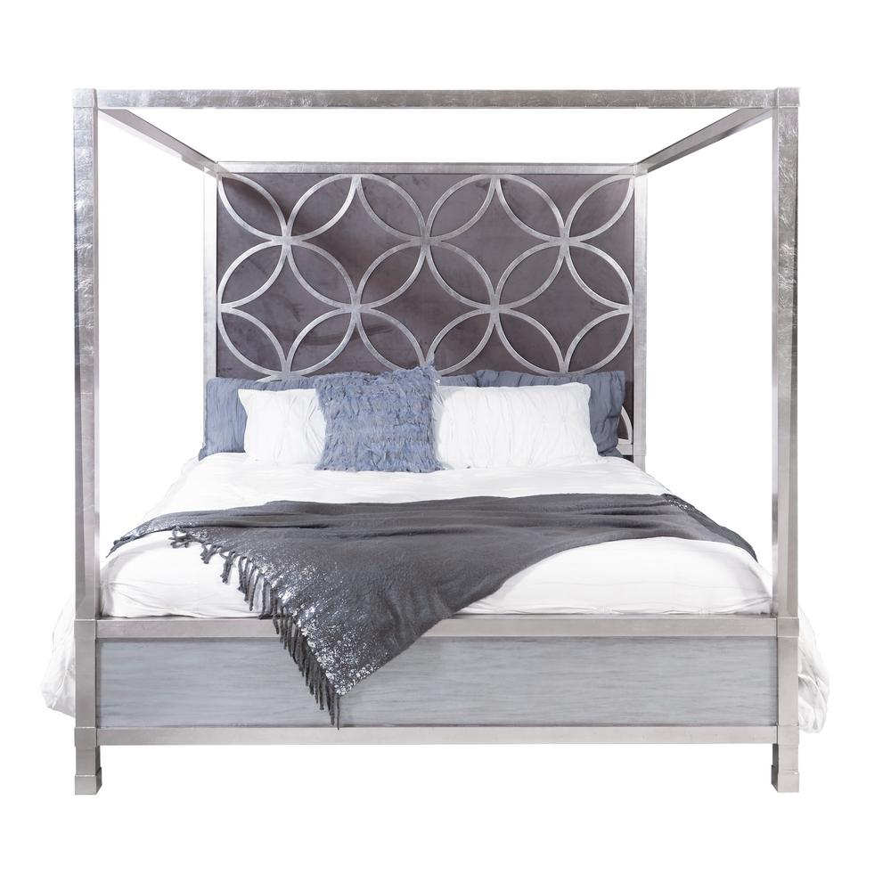 Velvet Quatrefoil Queen Canopy Bed D199 Br K3 The Home Depot Internet 308135320 Velvet Quatrefoil Queen Canopy Bed