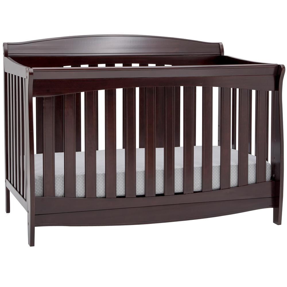 dark wood baby crib
