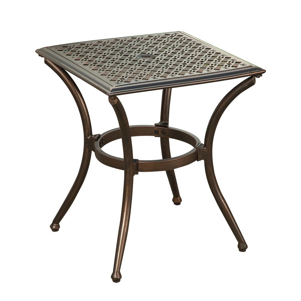 Hampton Bay Oak Cliff Metal Outdoor Side Table-176-411-20ET - The Home