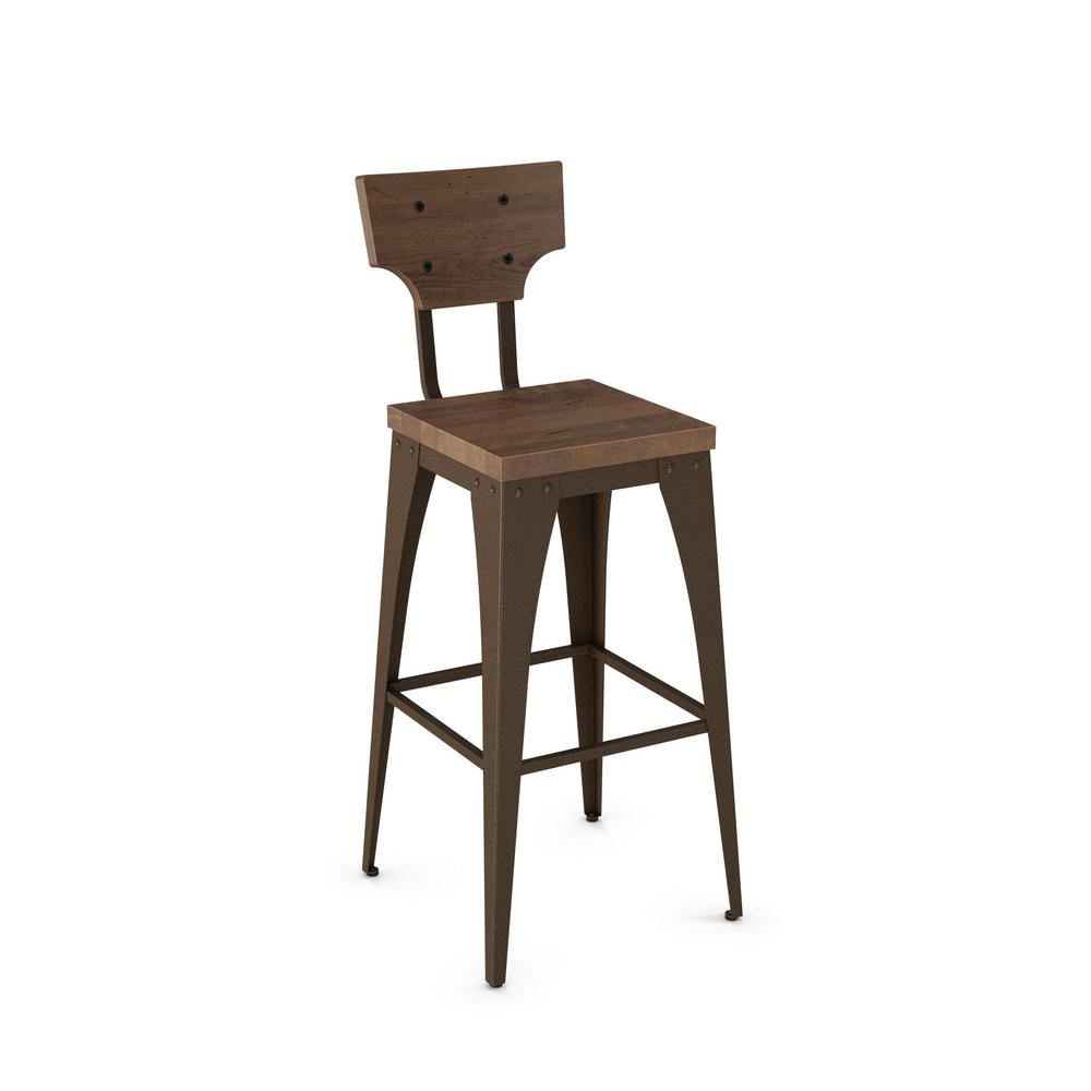 Station 30 In Hammered Brown Metal Wood Barstool 40261 Hammered Brown Metal Wood Barstool