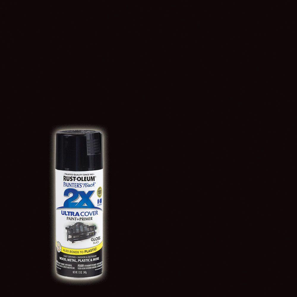 Rust Oleum Painter S Touch 2x 12 Oz Gloss Black General Purpose Gloss Black General Purpose Spray Paint