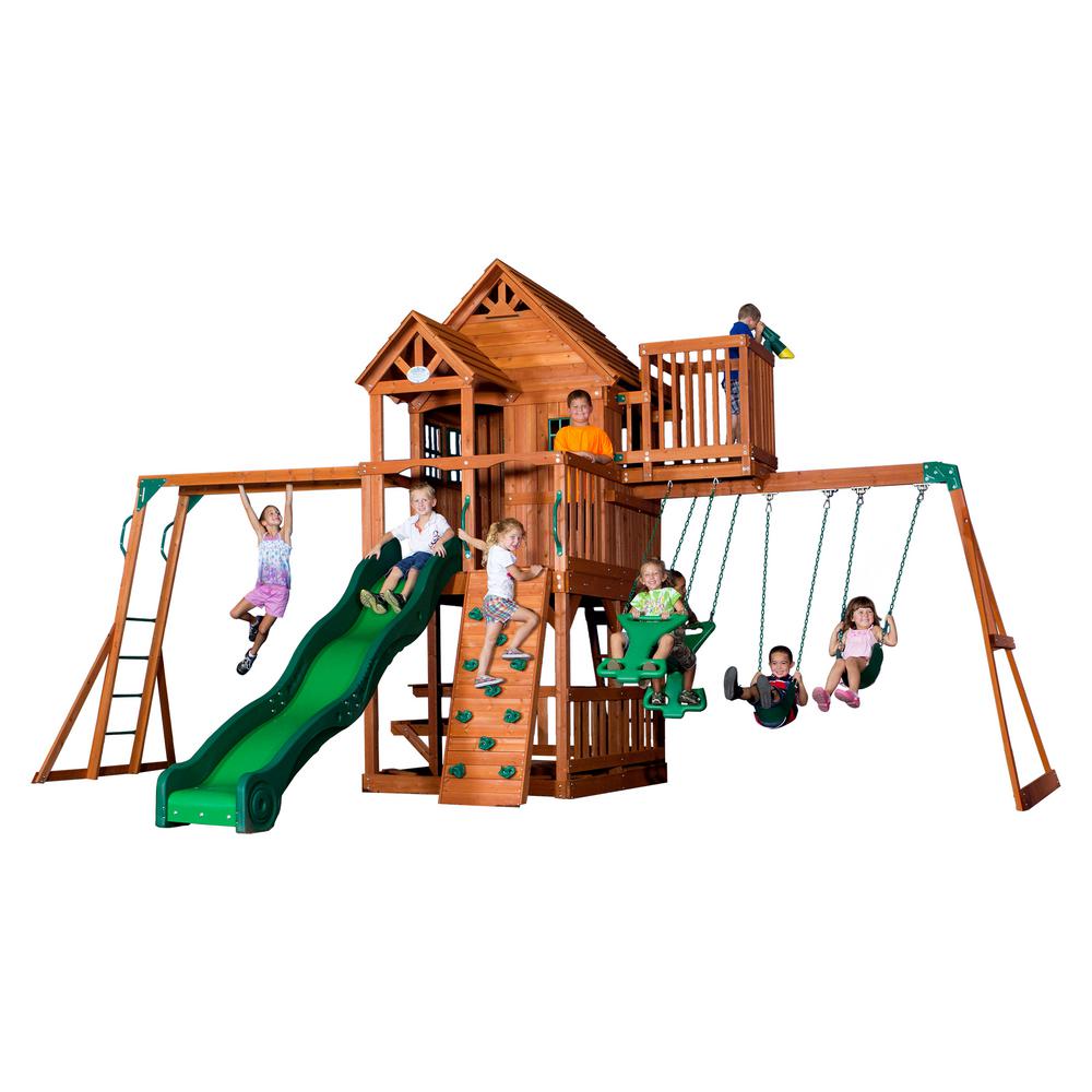 Backyard Discovery Skyfort II All Cedar Playset 6113com The Home Depot