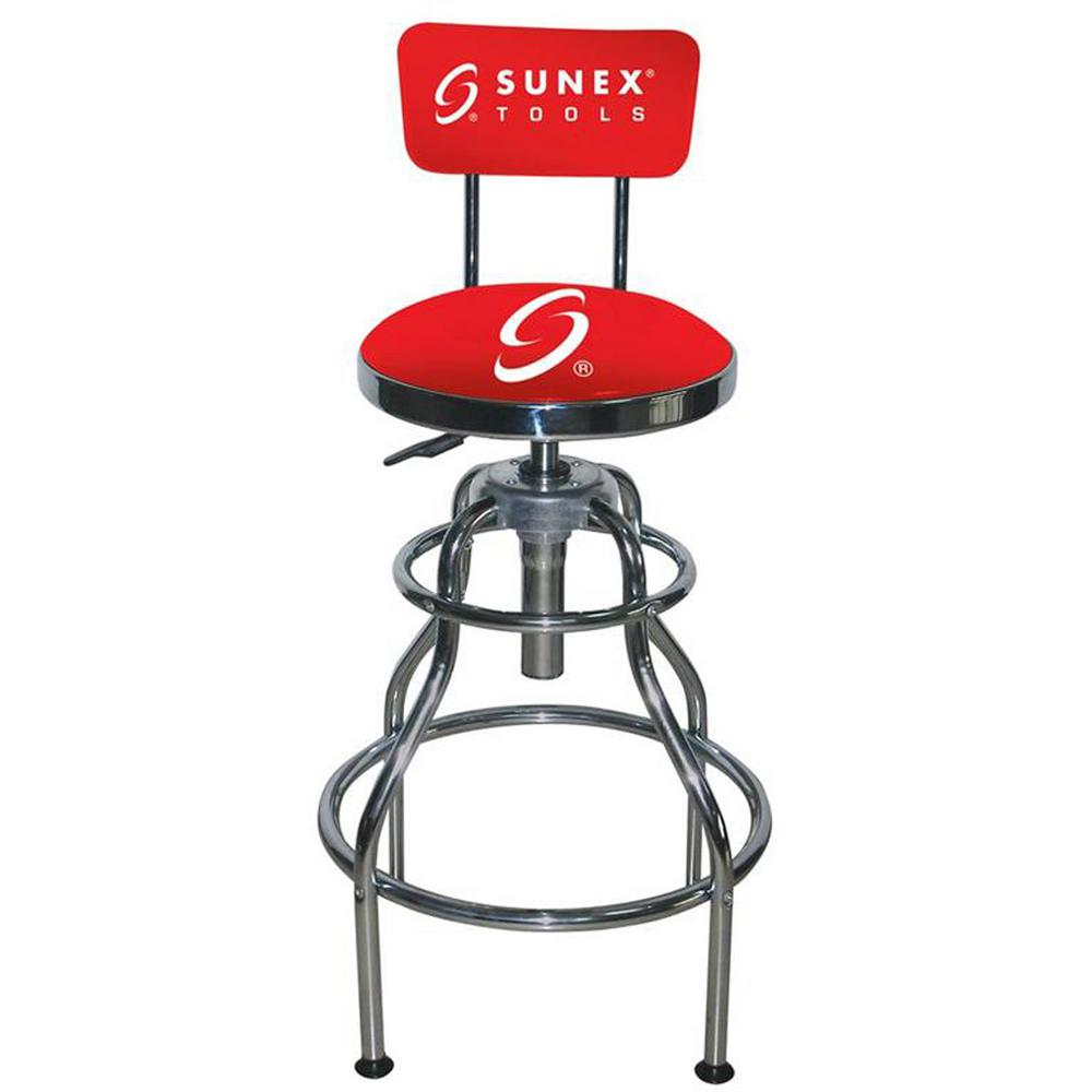 Sunex Tools Chrome Hydraulic Shop Stool