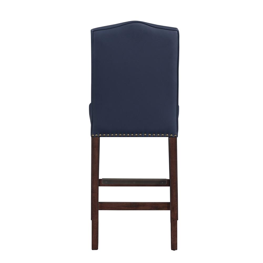Carteret 24 In Navy Blue Cushioned Leather Counter Stool 3206